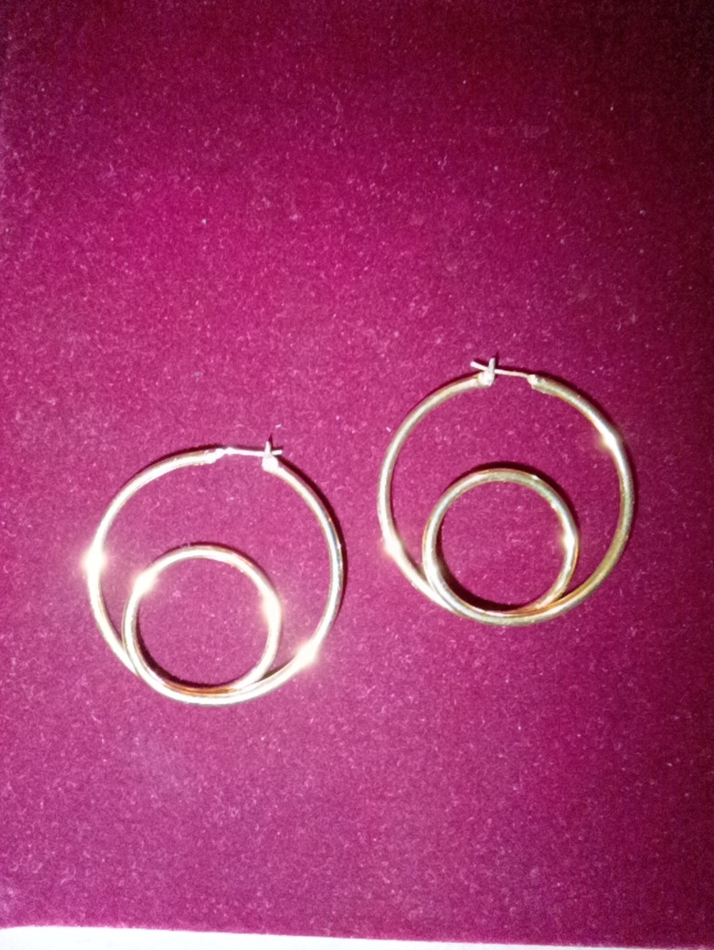 Gold Double-Hoop Circle Earrings - Women Jewelry